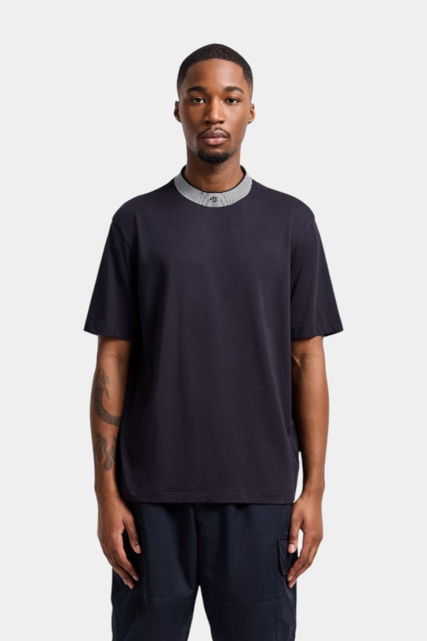Темно-синя футболка стандартного крою з контрастним воротом XM000280 AF10361 MB108 Armani Exchange