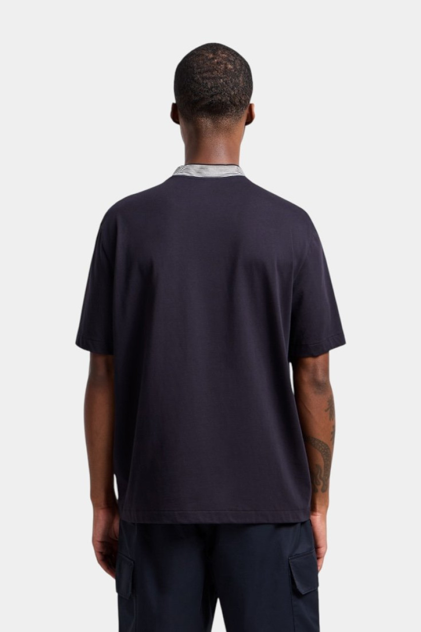 Темно-синя футболка стандартного крою з контрастним воротом XM000280 AF10361 MB108 Armani Exchange