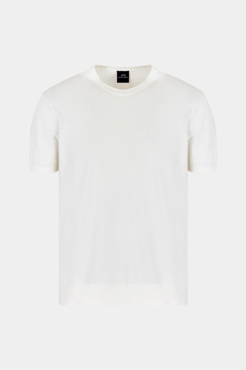 Белый вязаный джемпер из органического хлопка ASV 8NZM5C ZM3JZ 1116 Armani Exchange