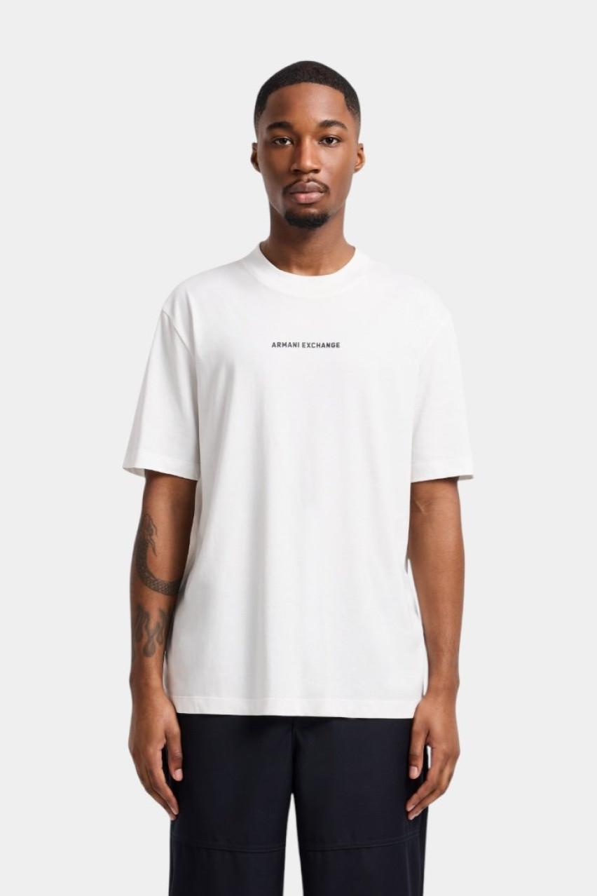 Біла футболка стандартного крою з принтом-логотипом спереду та позаду XM000588 AF12308 U0009 Armani Exchange