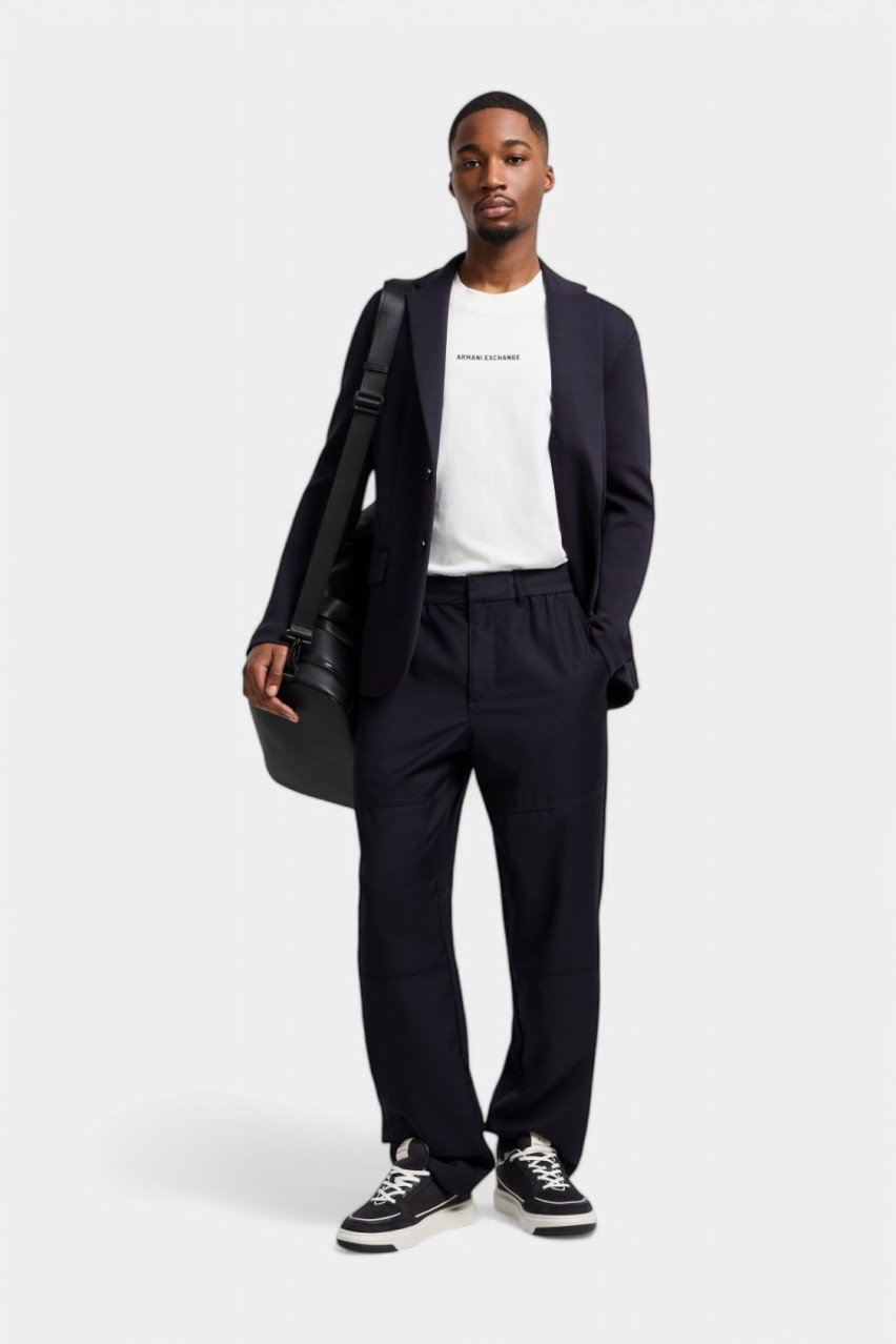 Біла футболка стандартного крою з принтом-логотипом спереду та позаду XM000588 AF12308 U0009 Armani Exchange