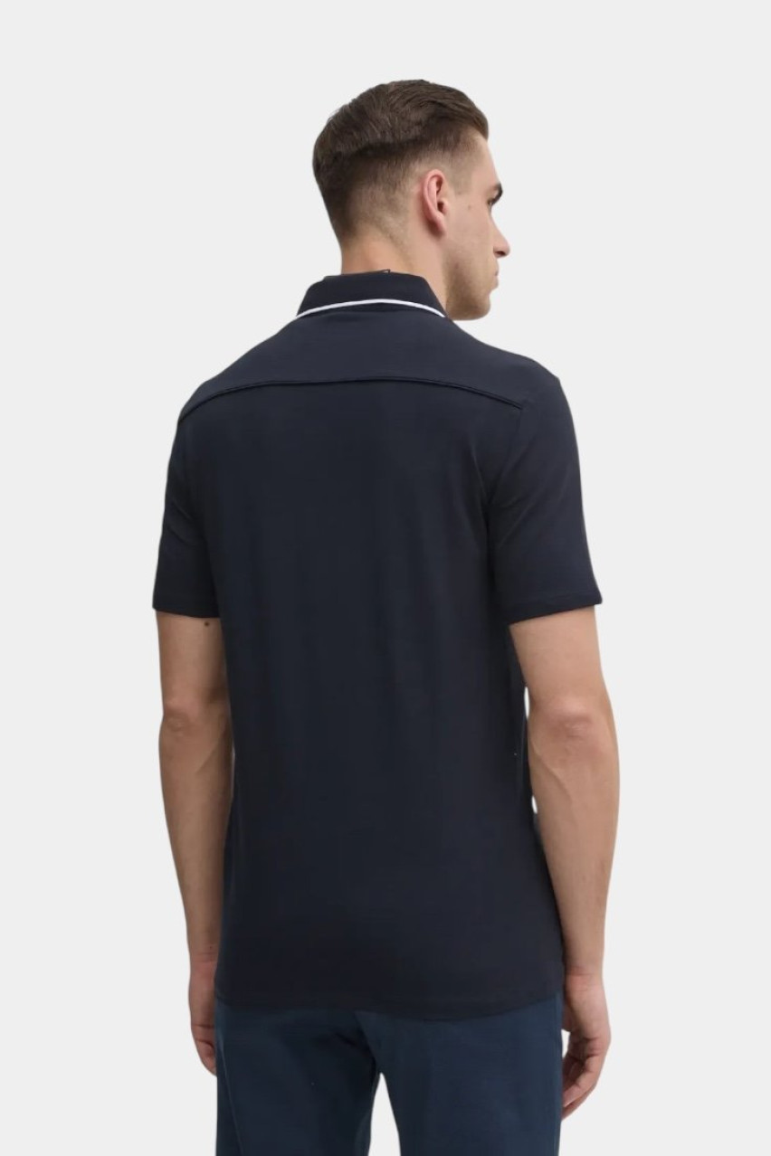 Темно-синє поло з контрастним кантом і логотипом 8NZF70 Z8M9Z MB043 Armani Exchange