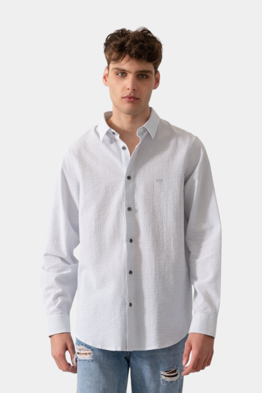Біла базова сорочка в тонку смужку XM000429 AF13141 U0009 Armani Exchange