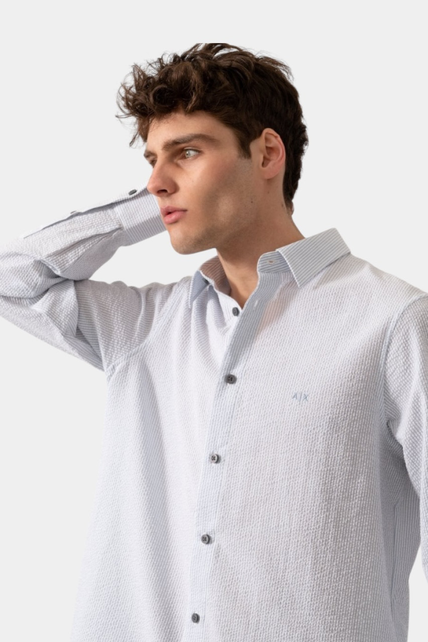 Біла базова сорочка в тонку смужку XM000429 AF13141 U0009 Armani Exchange