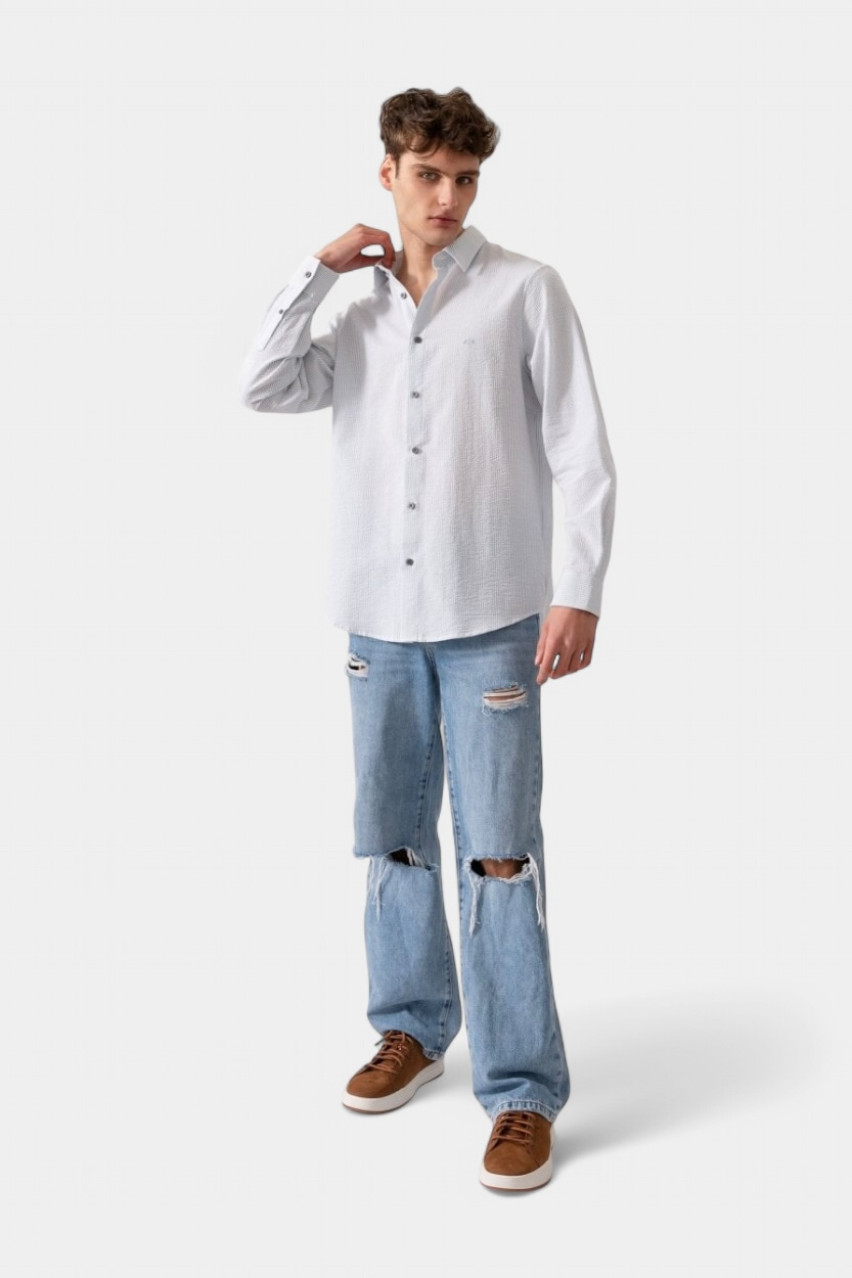 Біла базова сорочка в тонку смужку XM000429 AF13141 U0009 Armani Exchange