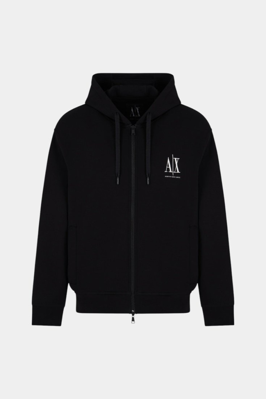 Чорне худі на блискавці XM000371 AF10818 UC001 Armani Exchange