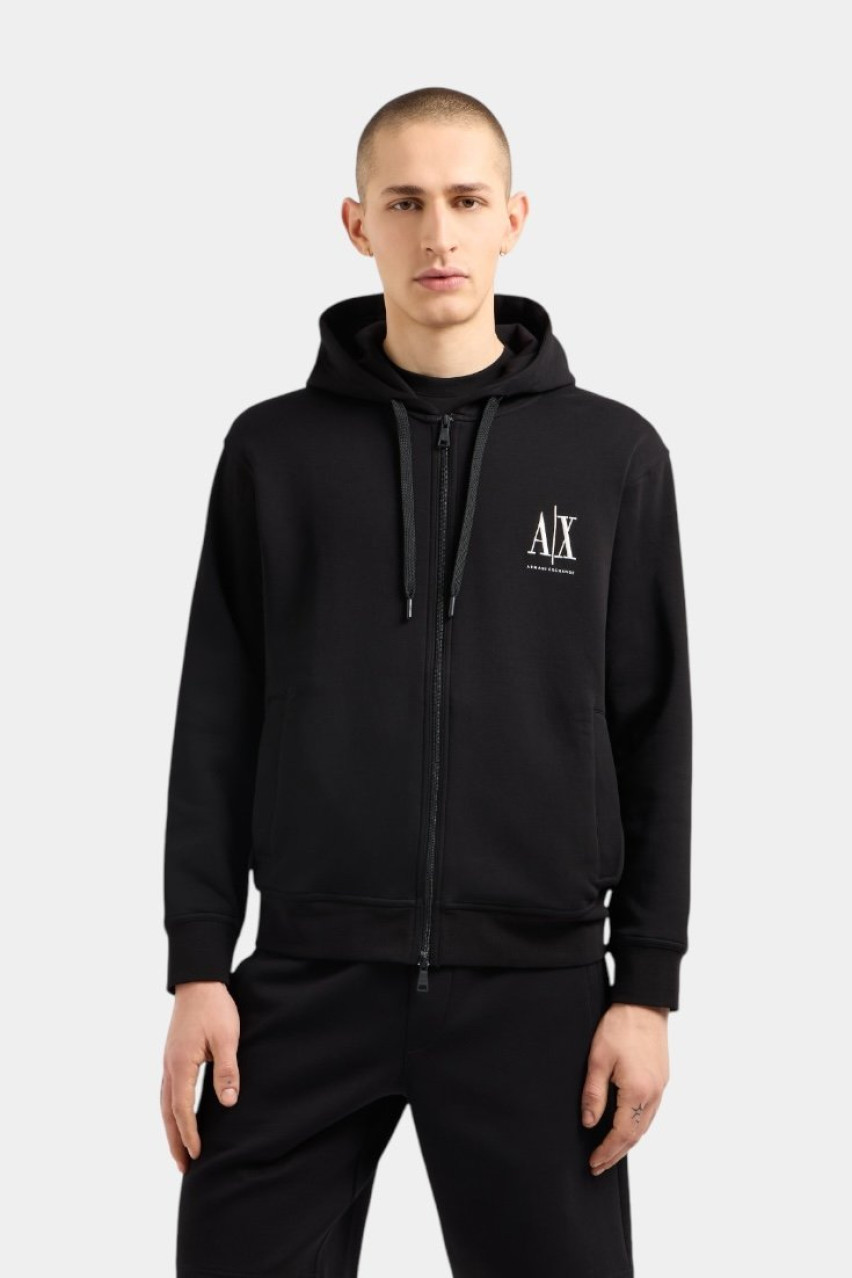 Чорне худі на блискавці XM000371 AF10818 UC001 Armani Exchange