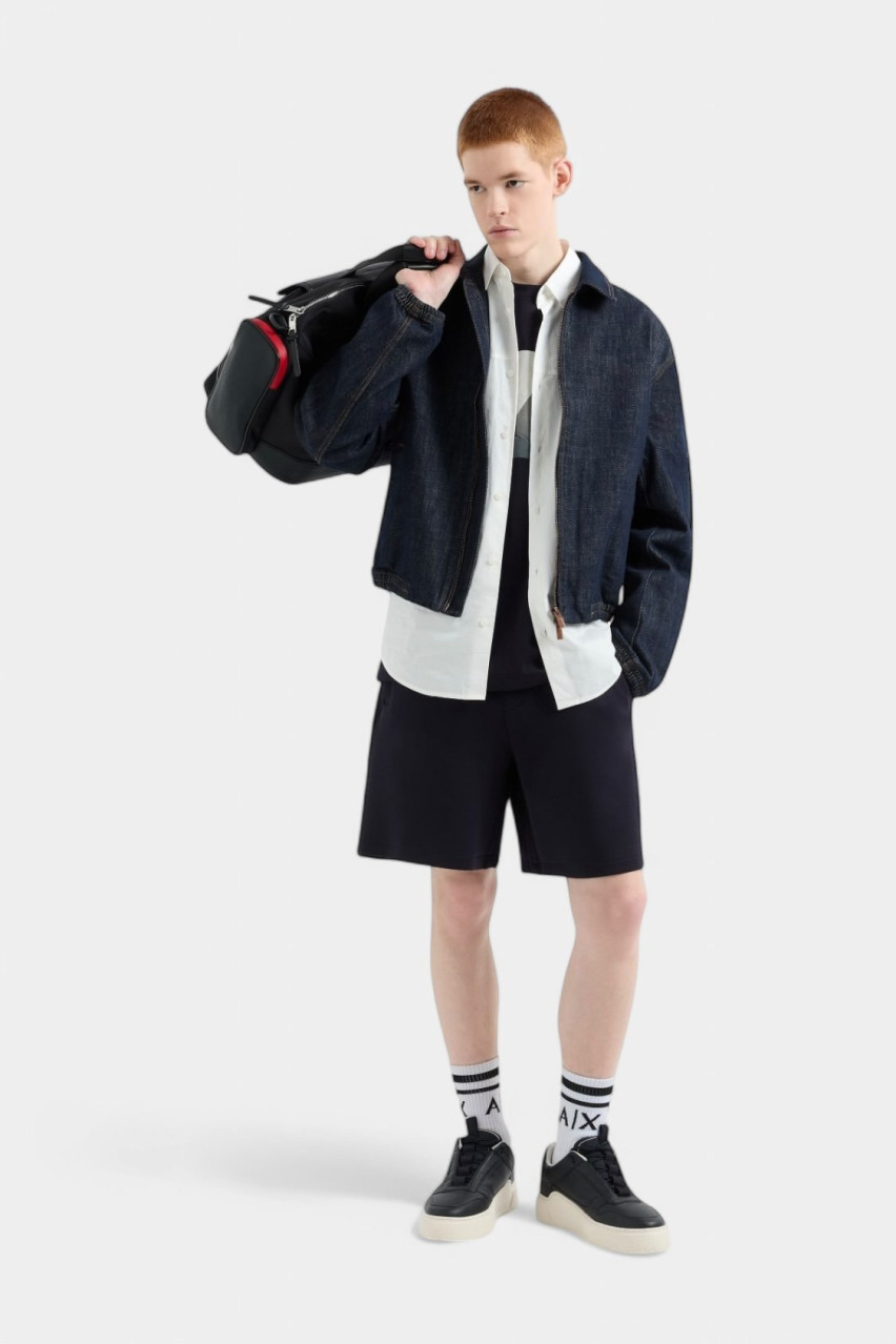 Темно-сині шорти з ламінованої бавовни XM000355 AF10818 UB101 Armani Exchange