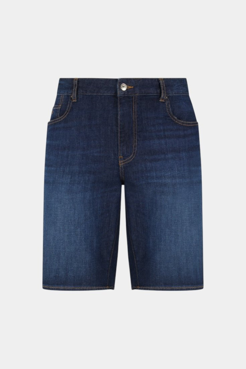 Темно-синие джинсовые шорты с контрастными швами XM000073 AF13089 MB010 Armani Exchange