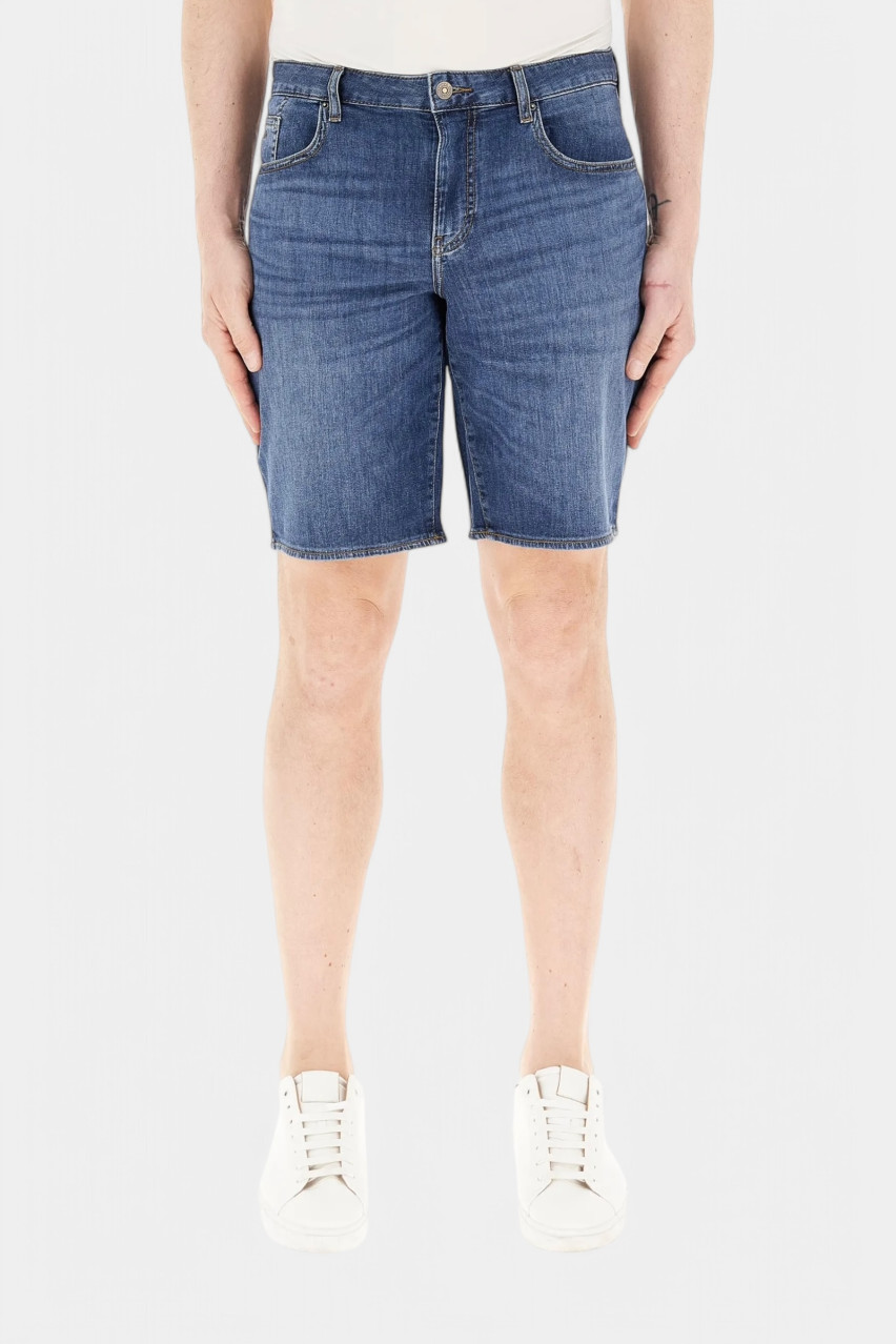 Сині джинсові шорти з контрастними швами XM000073 AF13089 MB002 Armani Exchange