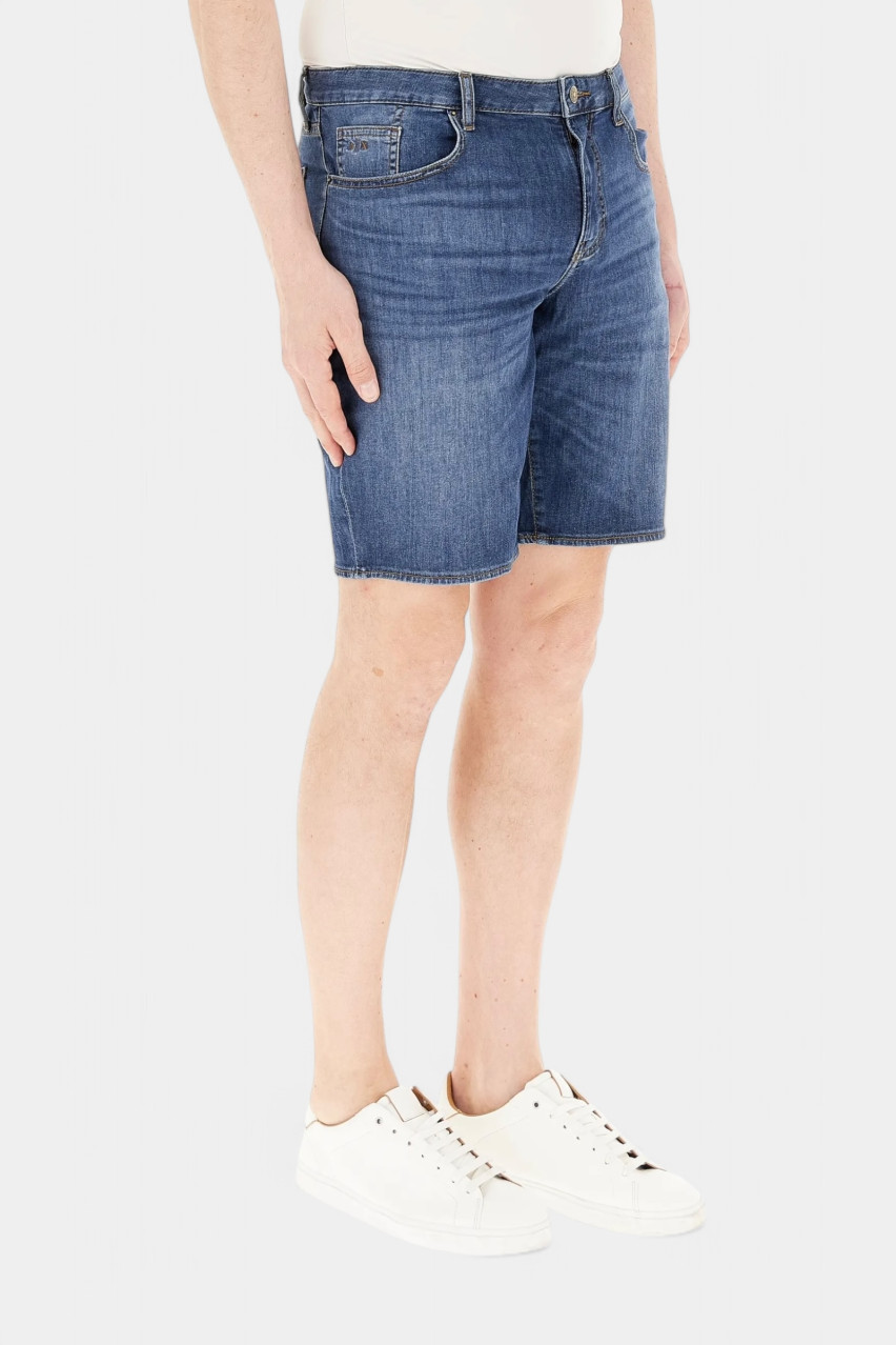 Сині джинсові шорти з контрастними швами XM000073 AF13089 MB002 Armani Exchange