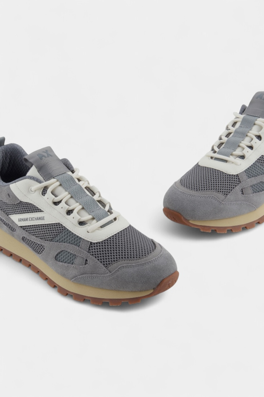 Серые сетчатые кроссовки из экозамши и нейлона XUX264 XV956 U659 Armani Exchange