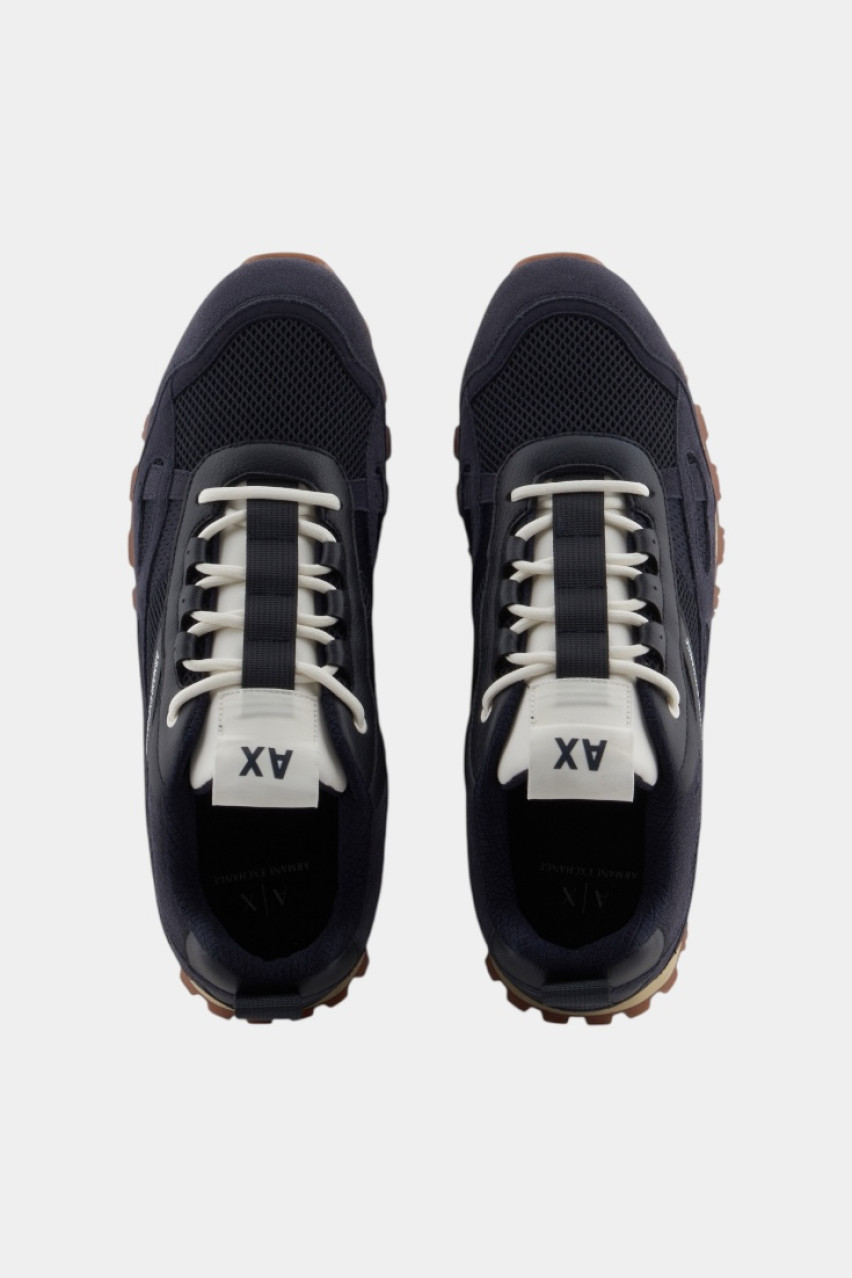 Темно-сині сітчасті кросівки з екозамші та нейлону XUX264 XV956 U393 Armani Exchange
