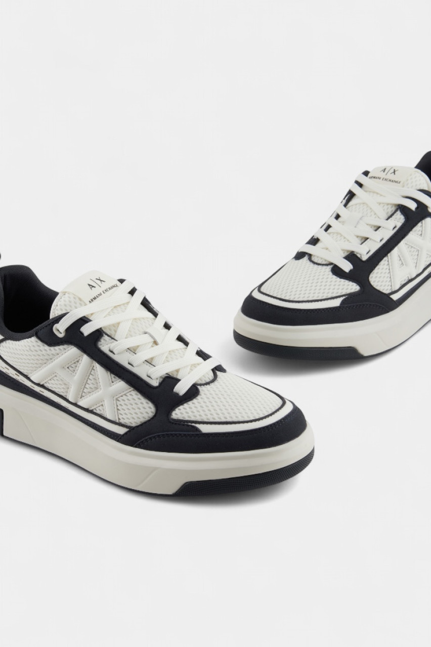 Молочно-синие кроссовки с логотипом XUX242 XV912 U389 Armani Exchange