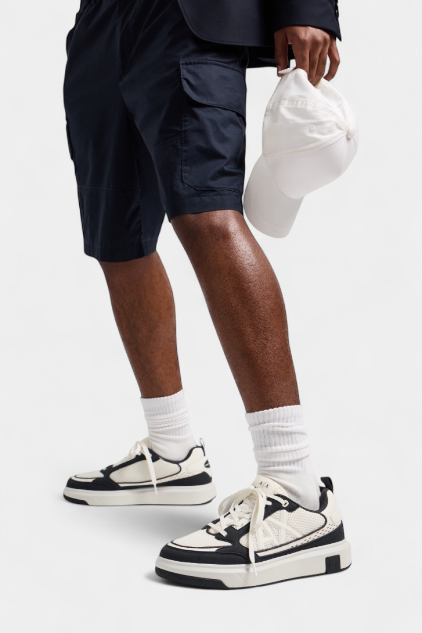 Молочно-синие кроссовки с логотипом XUX242 XV912 U389 Armani Exchange