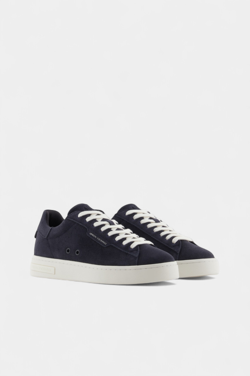 Темно-синие замшевые кеды с логотипом XUX253 XV868 01826 Armani Exchange