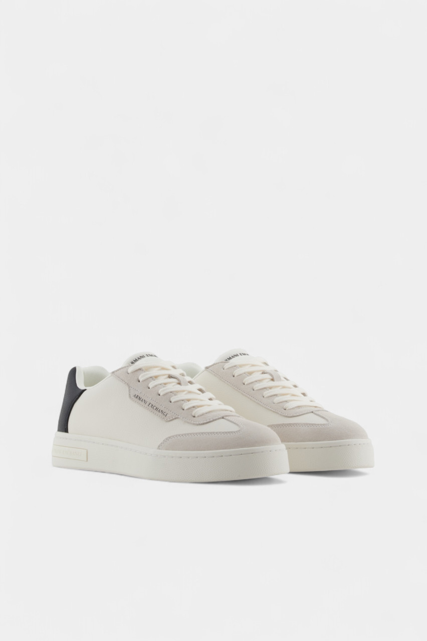 Молочные кеды с контрастными вставками XUX250 XV948 N480 Armani Exchange