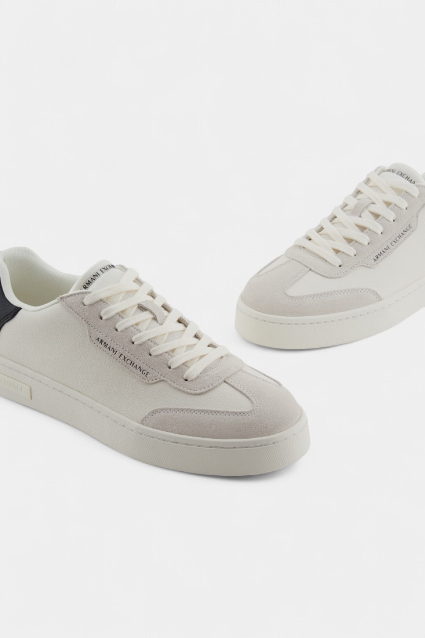 Молочные кеды с контрастными вставками XUX250 XV948 N480 Armani Exchange