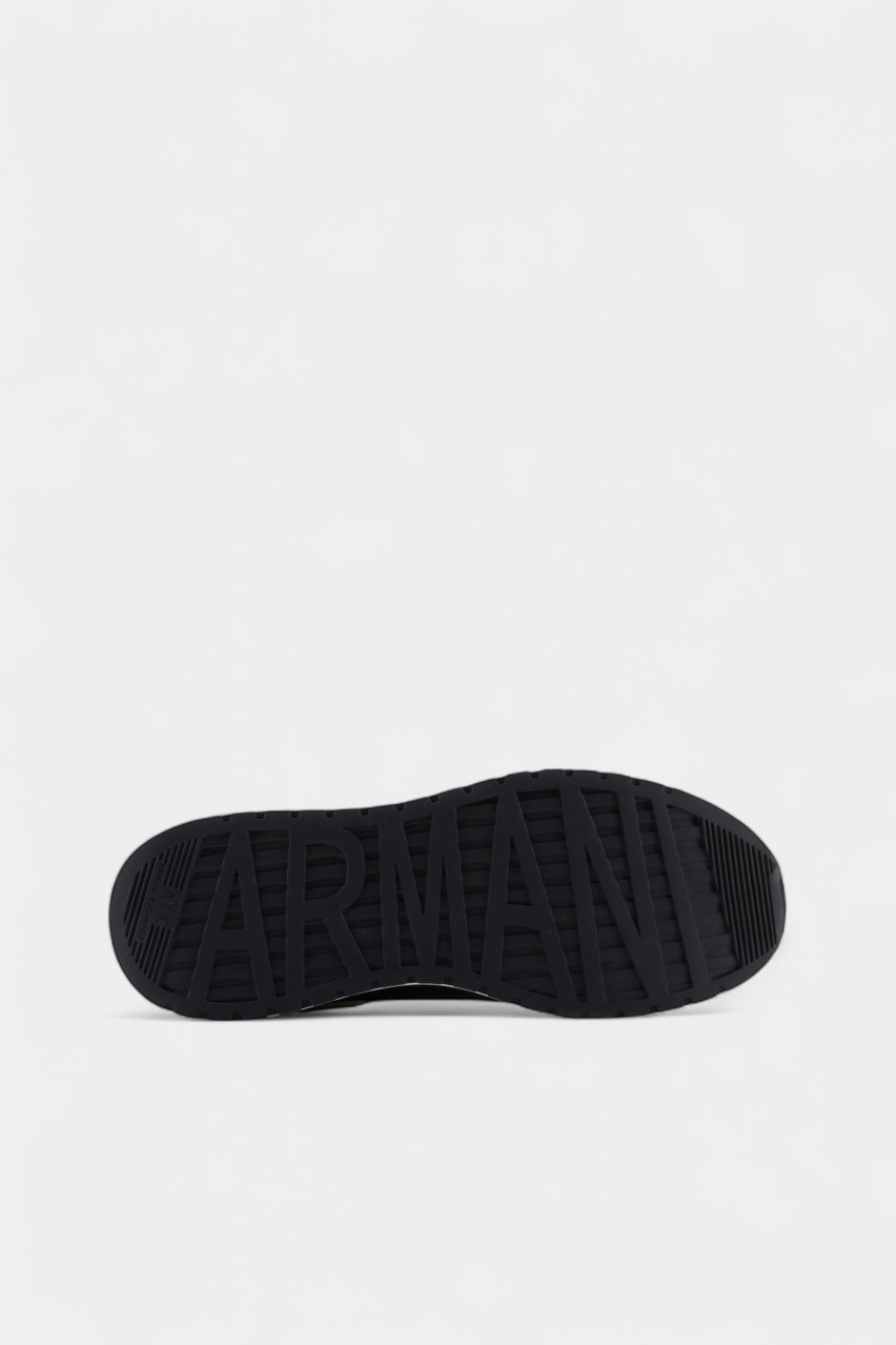 Бело-синие сетчатые кроссовки с резиновым логотипом XUX240 XV910 U387 Armani Exchange