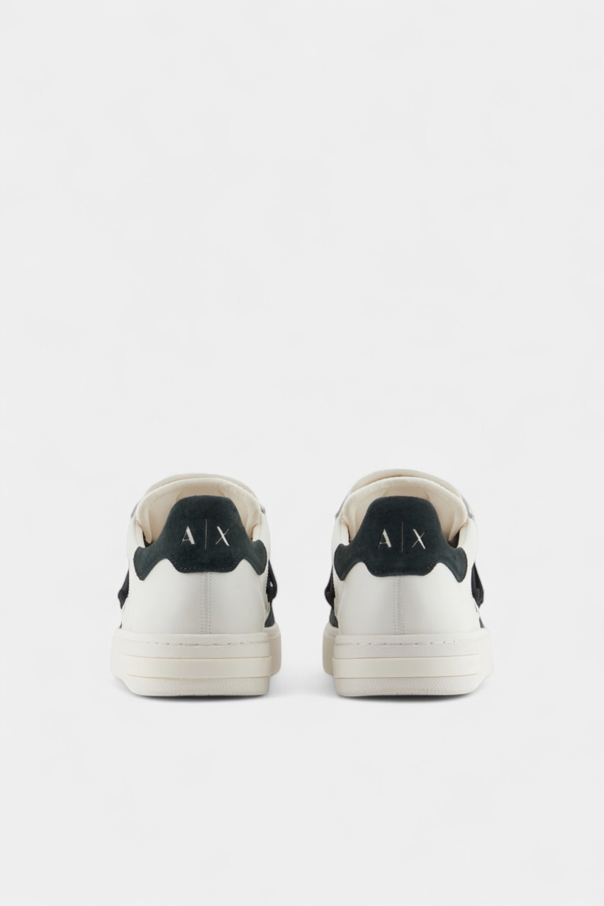 Молочные кожаные кеды с контрастными шнурками XUX245 XV915 U384 Armani Exchange