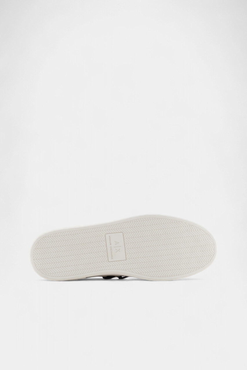 Молочные кожаные кеды с контрастными шнурками XUX245 XV915 U384 Armani Exchange