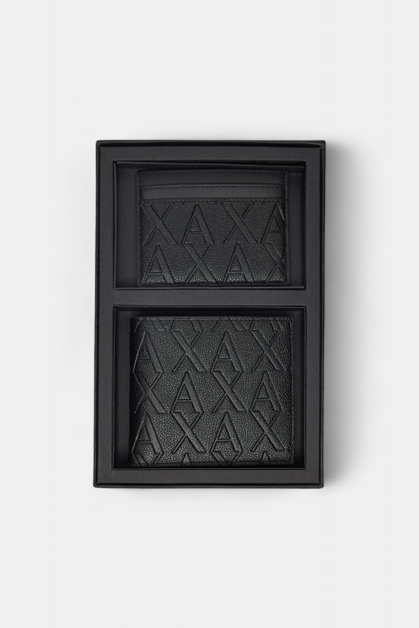 Черный набор с кошельком и кардхолдером XM001273 AF12133 UC001 Armani Exchange