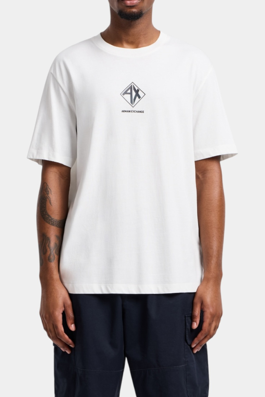 Біла футболка стандартного крою з принтом-логотипом XM000276 AF12308 U0009 Armani Exchange