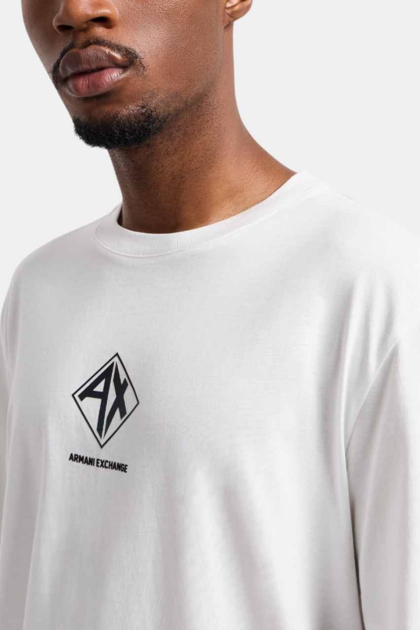 Біла футболка стандартного крою з принтом-логотипом XM000276 AF12308 U0009 Armani Exchange