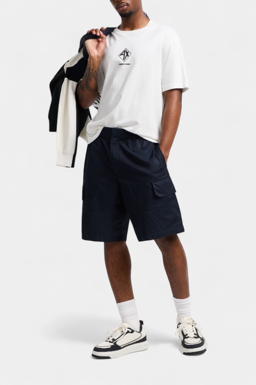 Біла футболка стандартного крою з принтом-логотипом XM000276 AF12308 U0009 Armani Exchange