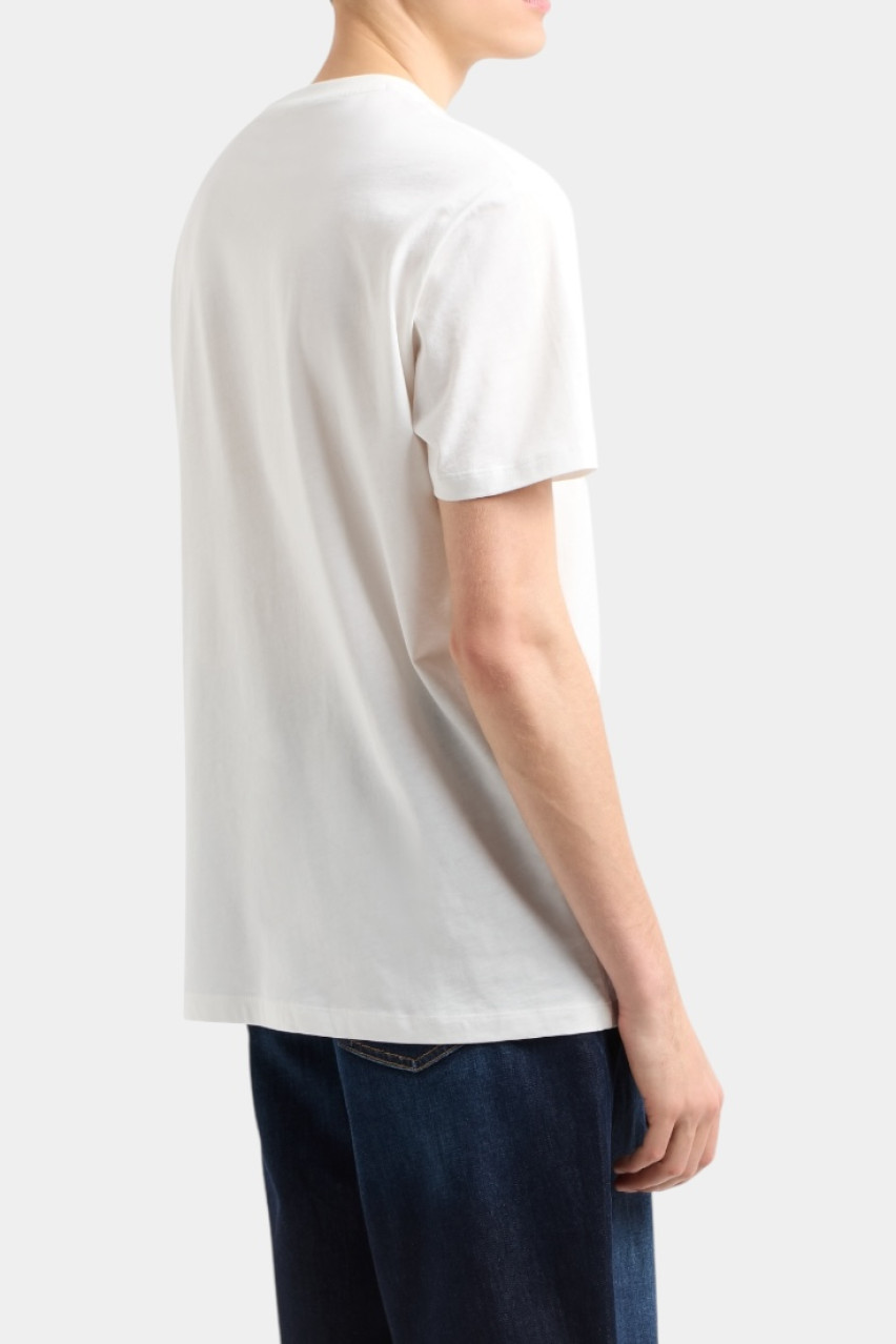 Біла футболка стандартного крою з принтованим логотипом XM000555 AF10358 U0009 Armani Exchange