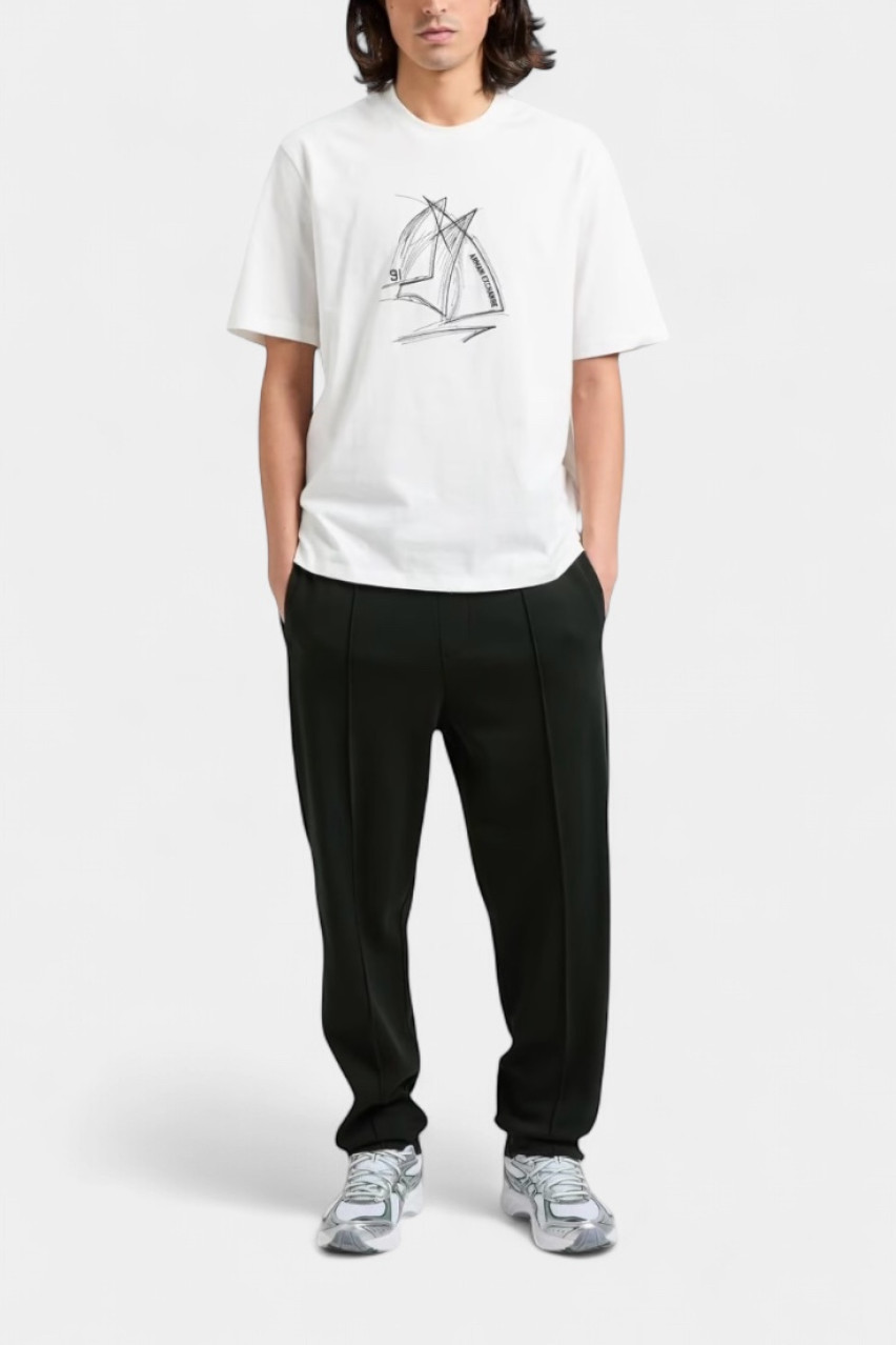 Біла футболка стандартного крою з вишитим малюнком XM000273 AF10361 U0009 Armani Exchange