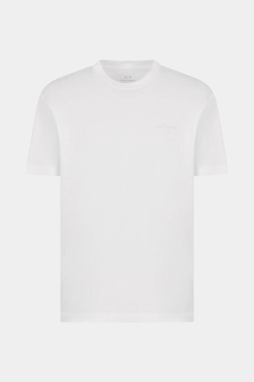 Біла футболка стандартного крою з логотипом в тон XM000763 AF12308 U0009 Armani Exchange