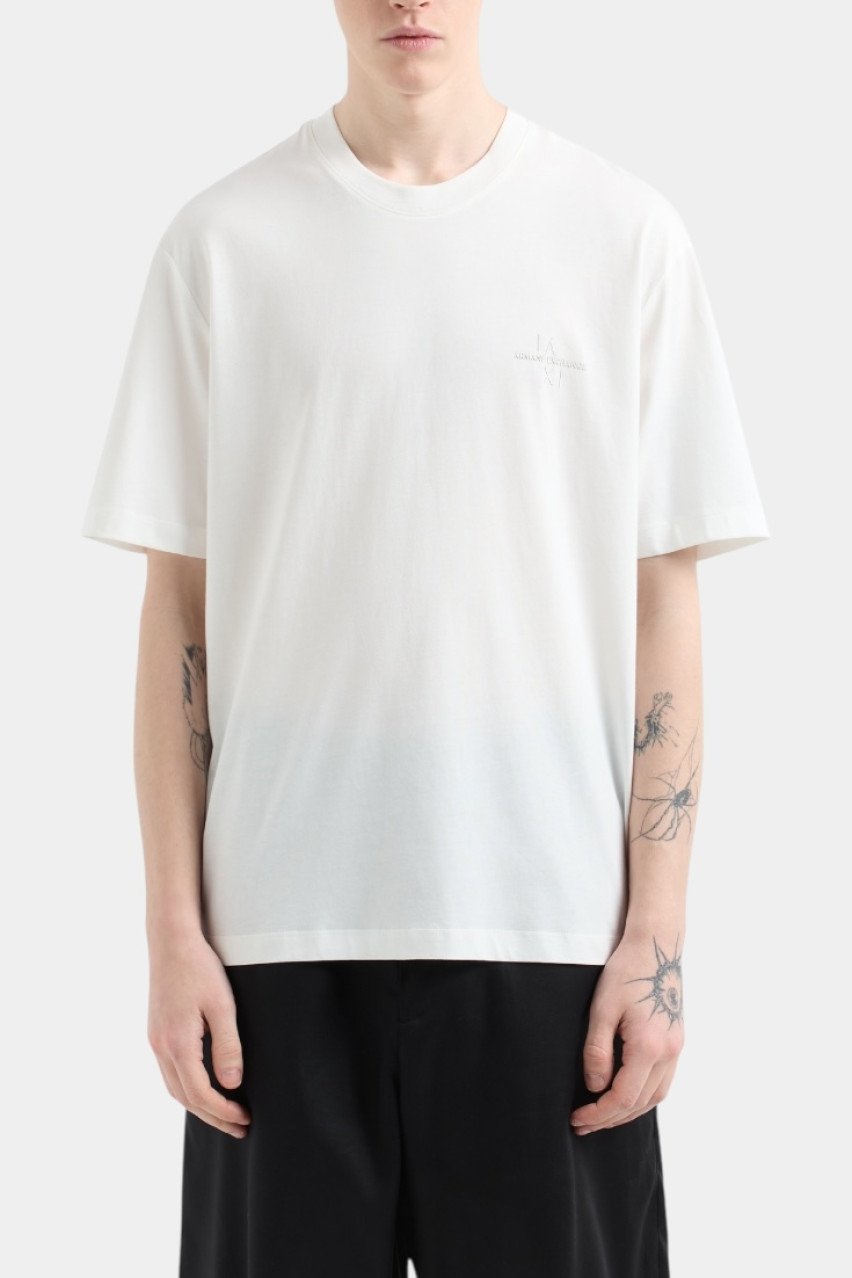 Біла футболка стандартного крою з логотипом в тон XM000763 AF12308 U0009 Armani Exchange