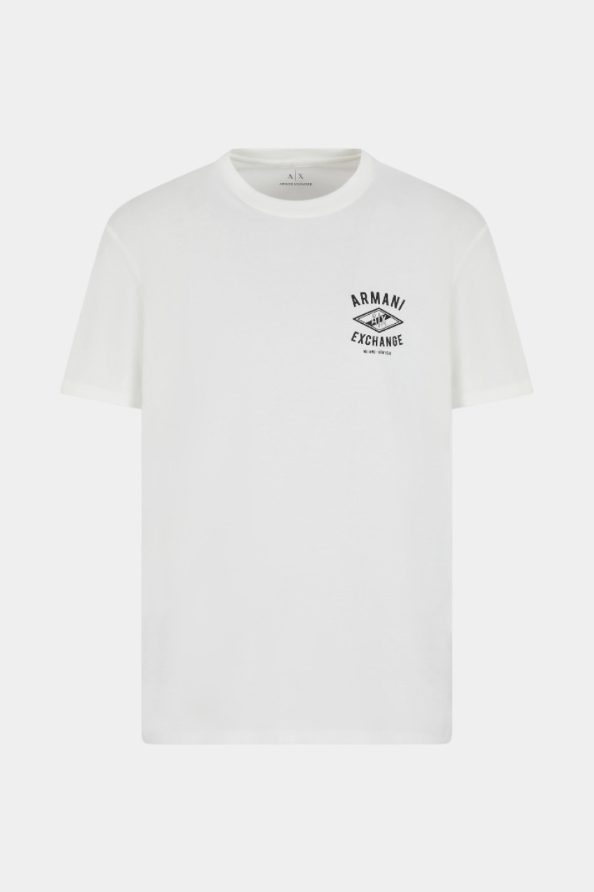 Біла футболка стандартного крою з логотипом XM000550 AF10362 U0009 Armani Exchange