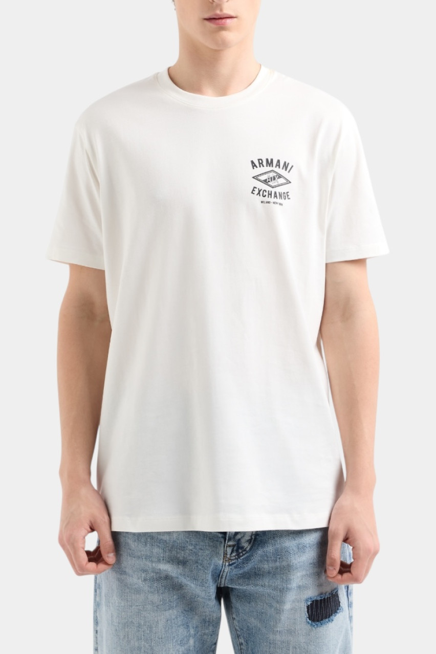 Біла футболка стандартного крою з логотипом XM000550 AF10362 U0009 Armani Exchange