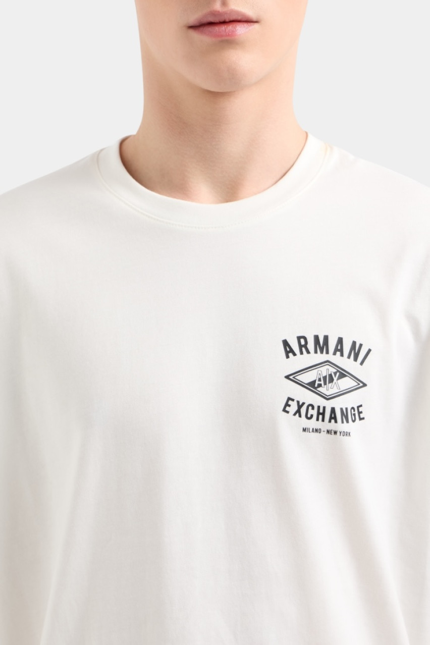 Біла футболка стандартного крою з логотипом XM000550 AF10362 U0009 Armani Exchange