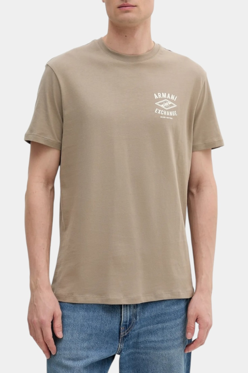 Бежева футболка стандартного крою з логотипом XM000550 AF10362 U6167 Armani Exchange