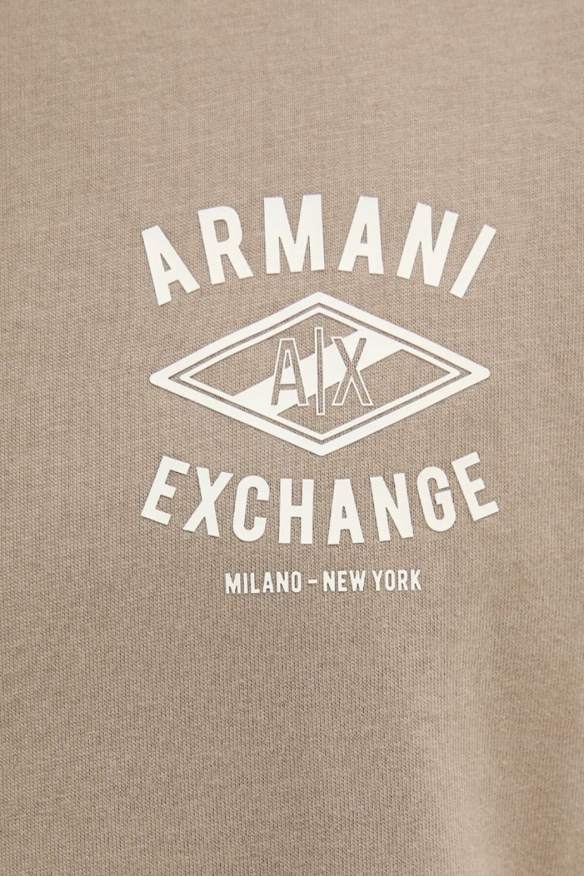 Бежева футболка стандартного крою з логотипом XM000550 AF10362 U6167 Armani Exchange