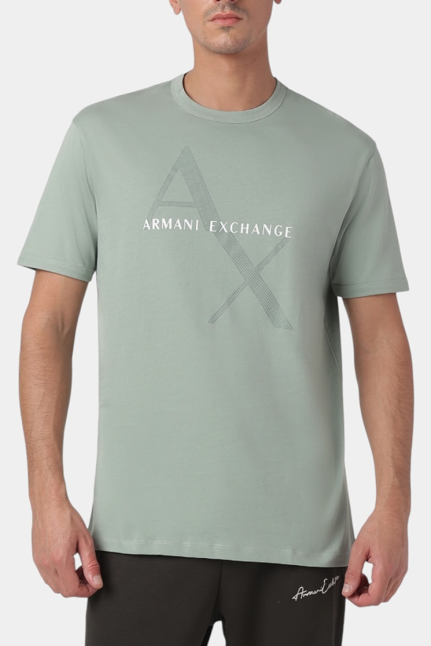 Мятная футболка стандартного кроя с диагональным логотипом 8NZT76 Z8H4Z U9212 Armani Exchange