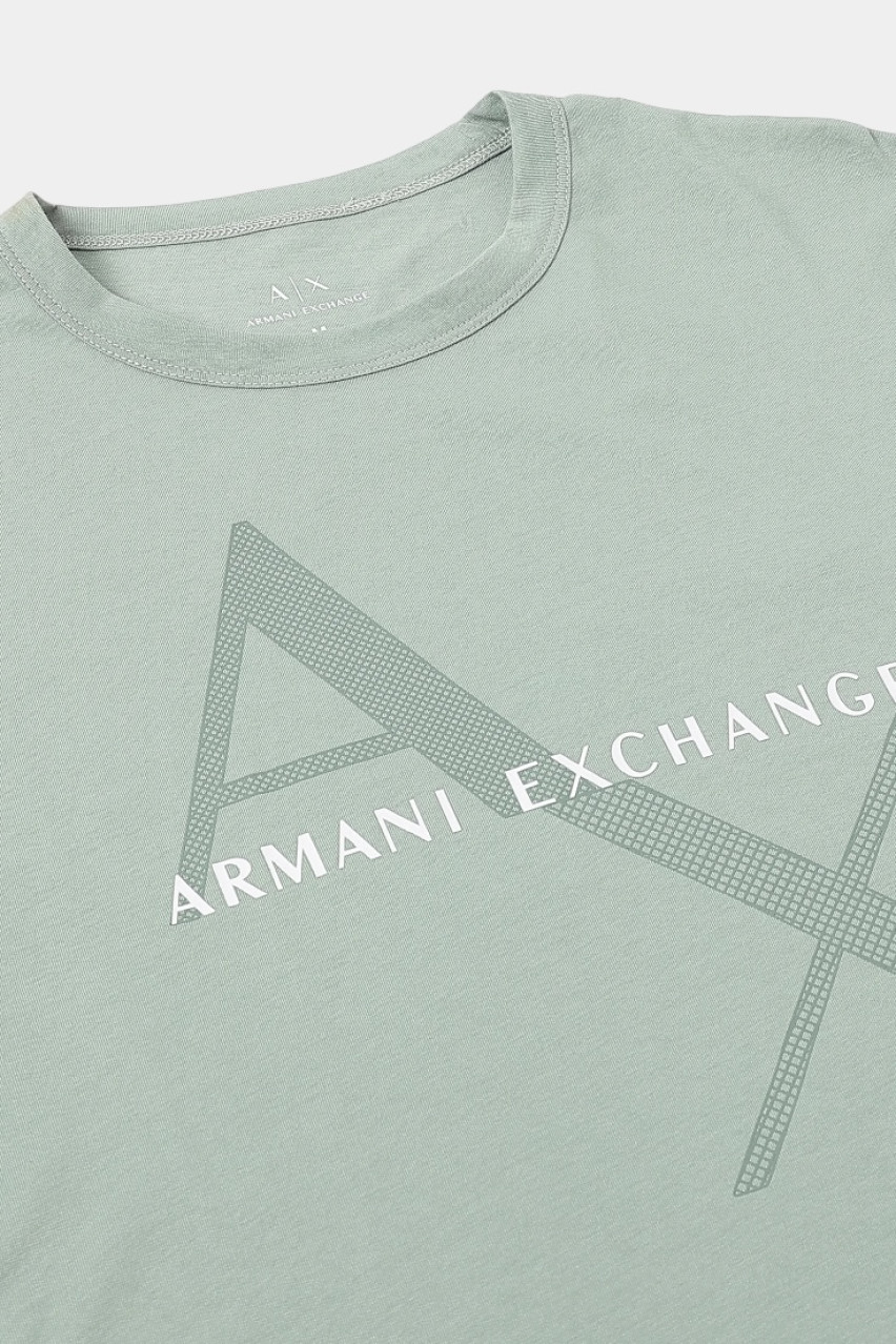 Мятная футболка стандартного кроя с диагональным логотипом 8NZT76 Z8H4Z U9212 Armani Exchange
