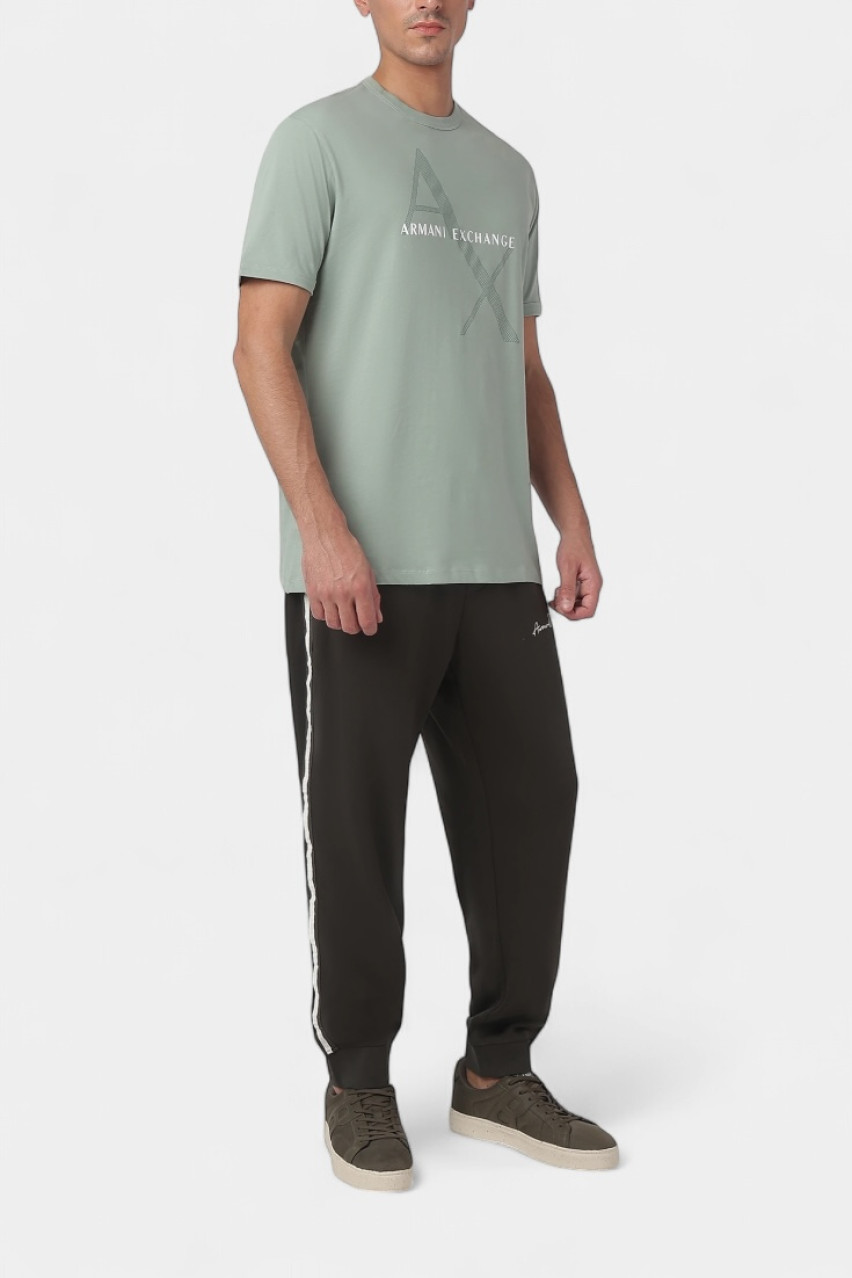 Мятная футболка стандартного кроя с диагональным логотипом 8NZT76 Z8H4Z U9212 Armani Exchange