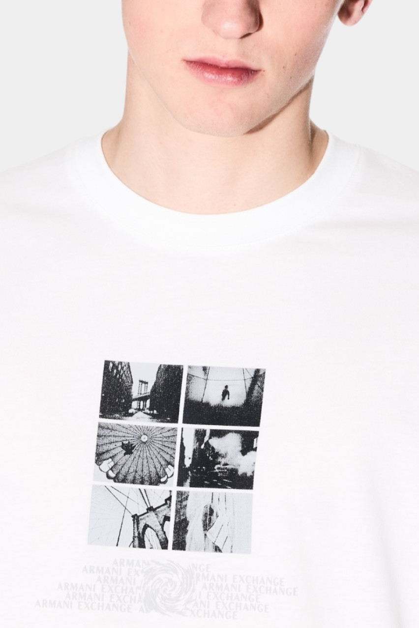 Біла футболка стандартного крою з фото-принтом XM000565 AF10356 U0009 Armani Exchange