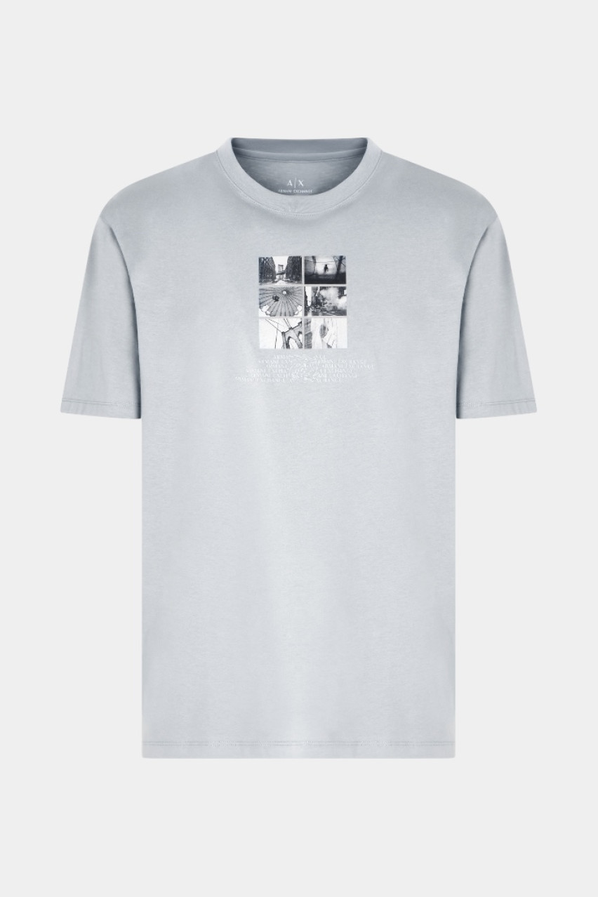 Сіра футболка стандартного крою з фото-принтом XM000565 AF10356 U8051 Armani Exchange