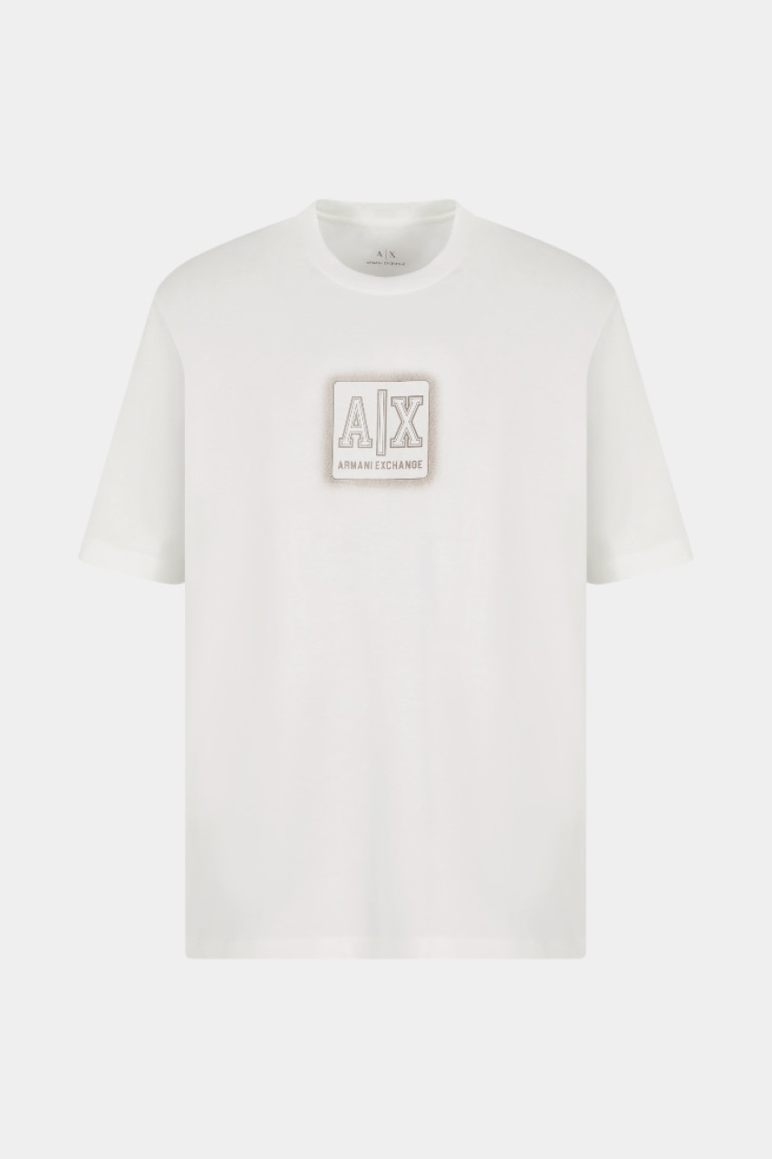 Біла футболка стандартного крою з логотипом XM000545 AF10361 U0009 Armani Exchange