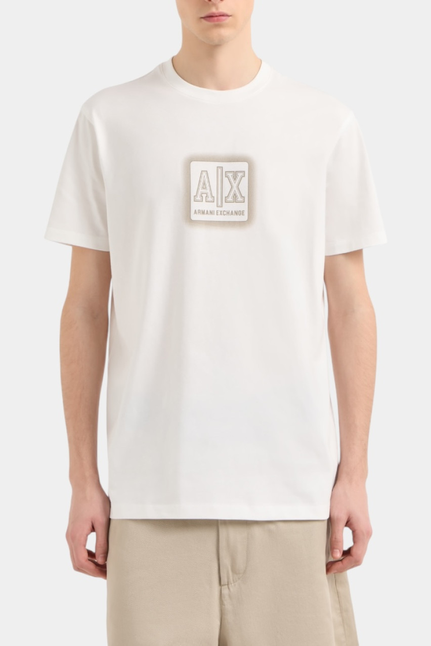 Біла футболка стандартного крою з логотипом XM000545 AF10361 U0009 Armani Exchange