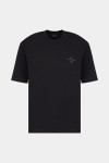 Чорна футболка стандартного крою з логотипом в тон