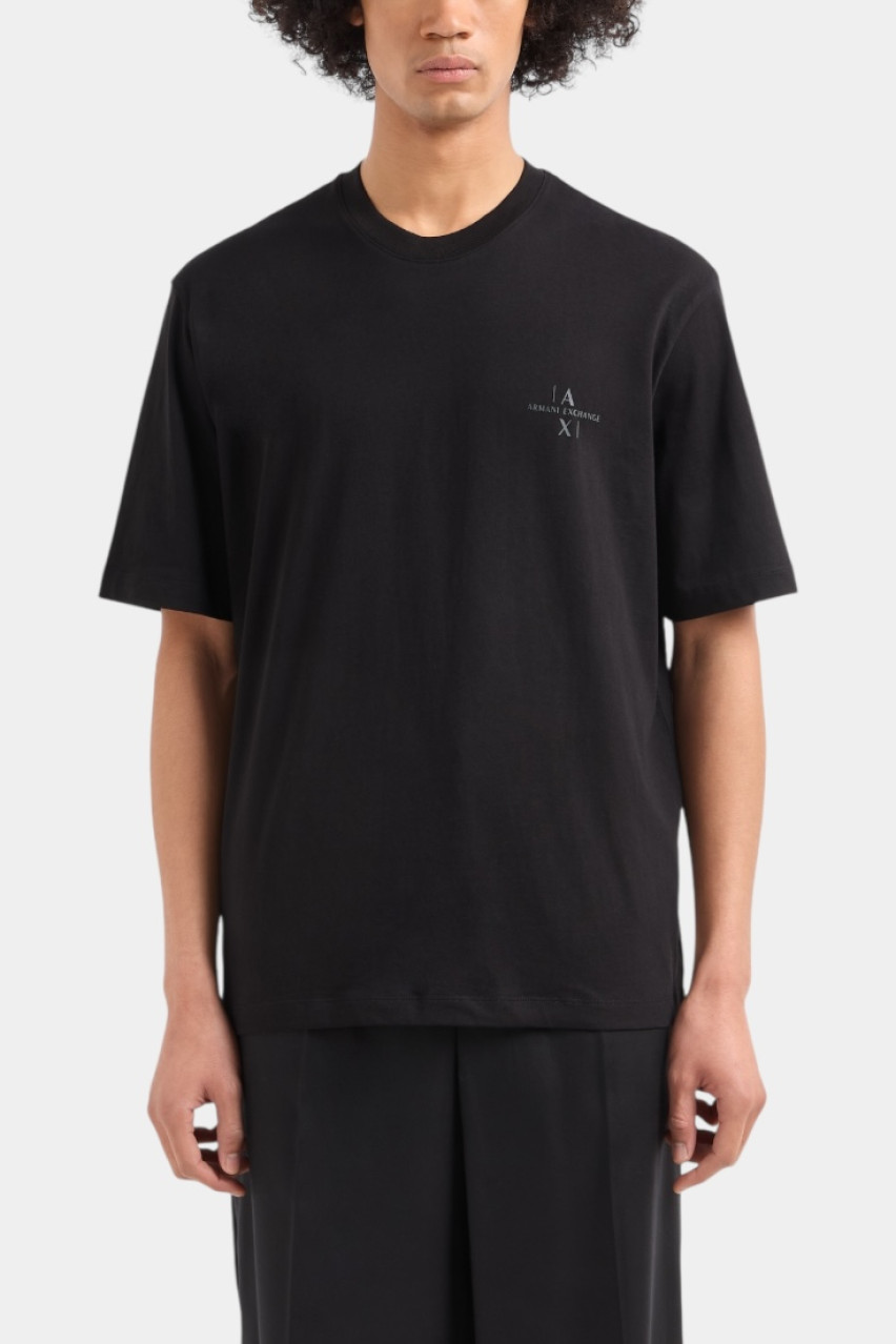 Чорна футболка стандартного крою з логотипом в тон XM000763 AF12308 UC001 Armani Exchange
