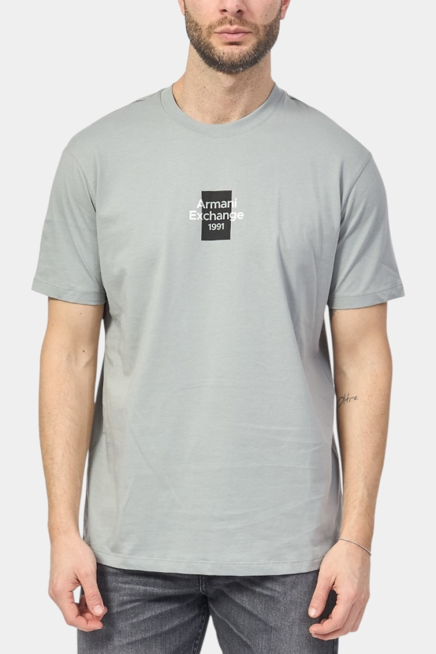Сіра футболка стандартного крою з логотипом XM000767 AF12308 U8051 Armani Exchange