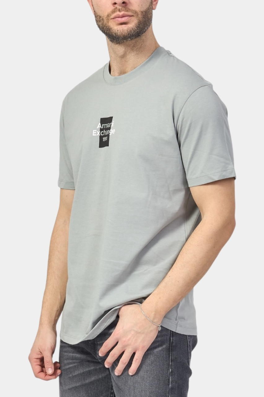 Сіра футболка стандартного крою з логотипом XM000767 AF12308 U8051 Armani Exchange