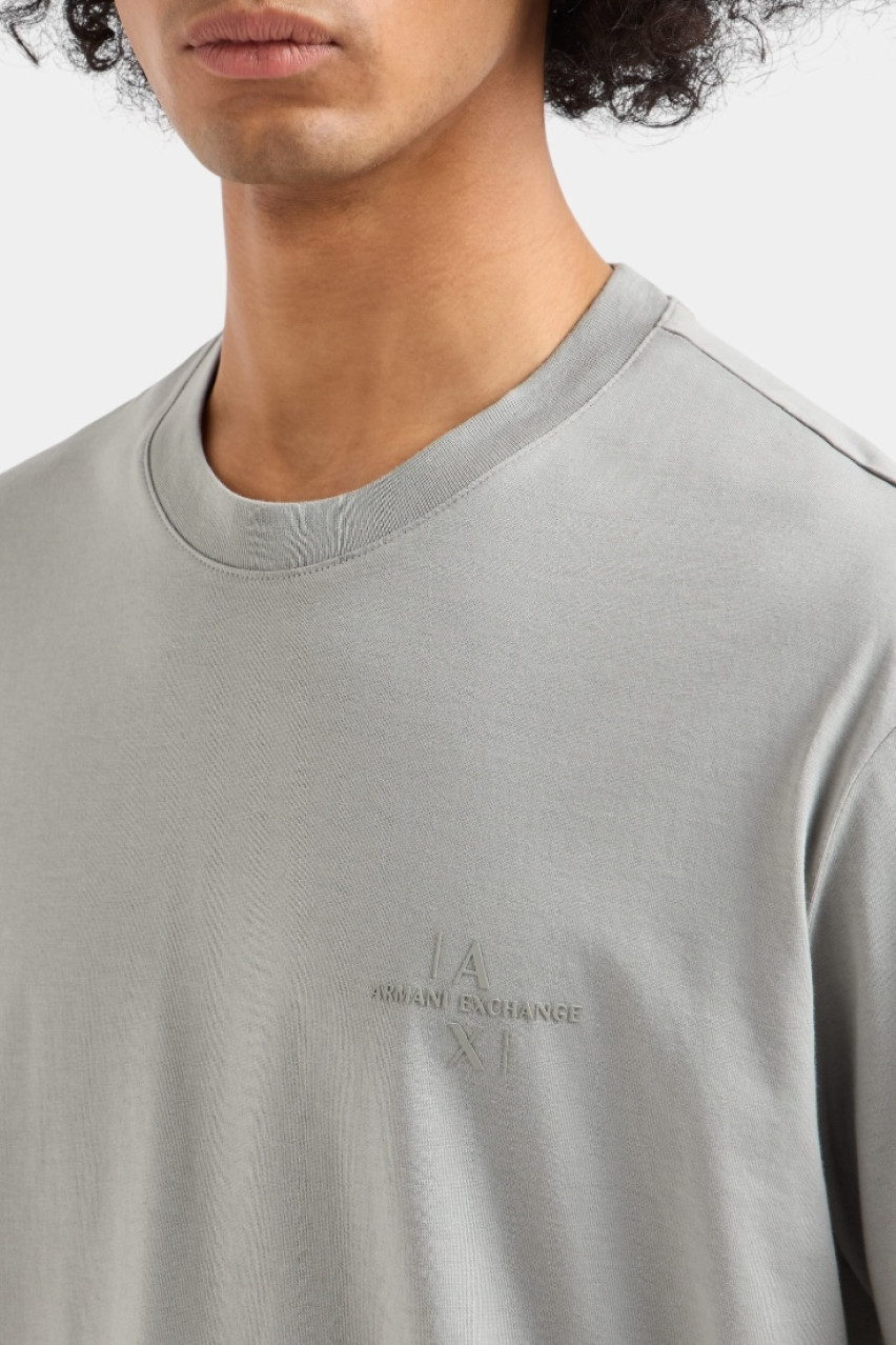 Сіра футболка стандартного крою з логотипом в тон XM000763 AF12308 U8051 Armani Exchange